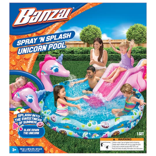 Banzai® 6ft. Spray 'N Splash Unicorn Pool™